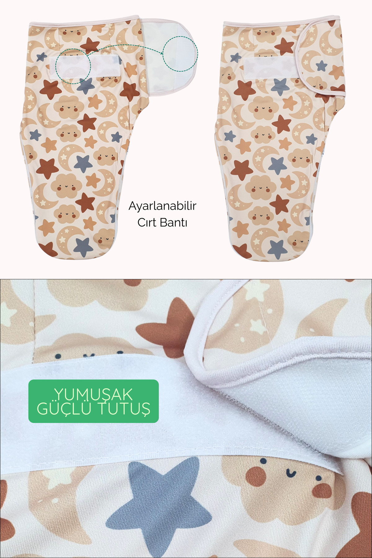 Nilmera Organik Bebek Uyku Tulumu %100 Pamuk Fermuarlı Kundak 0-3 Ay – Kolay Bez Değişimi İçin Özel Tasarım fotoğrafı 6 (önizleme)