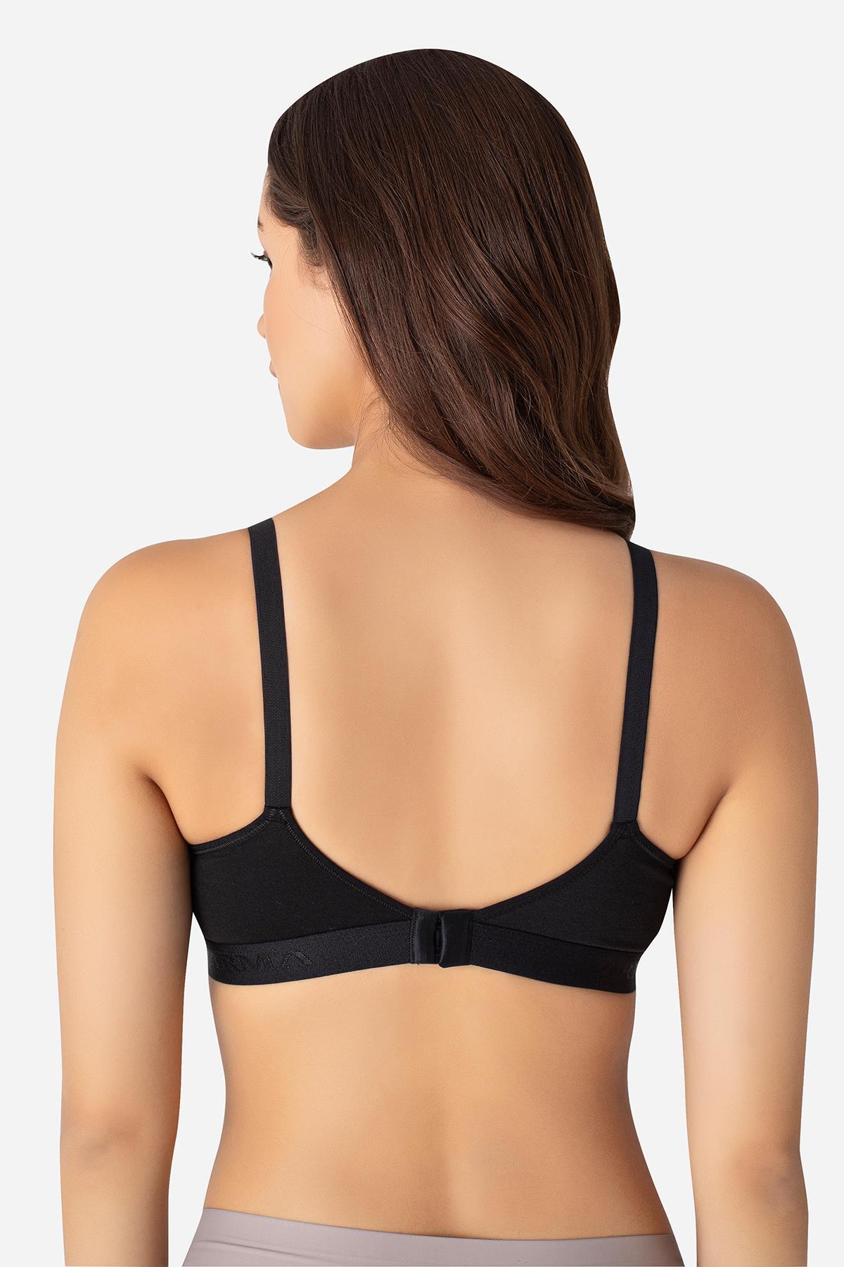 Arma Yıldız Kadın Siyah Pamuklu Emzirme Sütyeni Balensiz, Kaplı, Göğüs Ucu Belli Etmez, Hamile & Lohusa Uyumlu fotoğrafı 5 (önizleme)