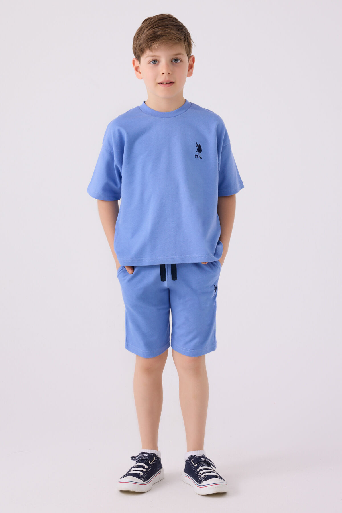 یو اس پولو کت و شلوار برمودای آبی پسرانه یو اس پولو کت و شلوار برمودای آبی پسرانه