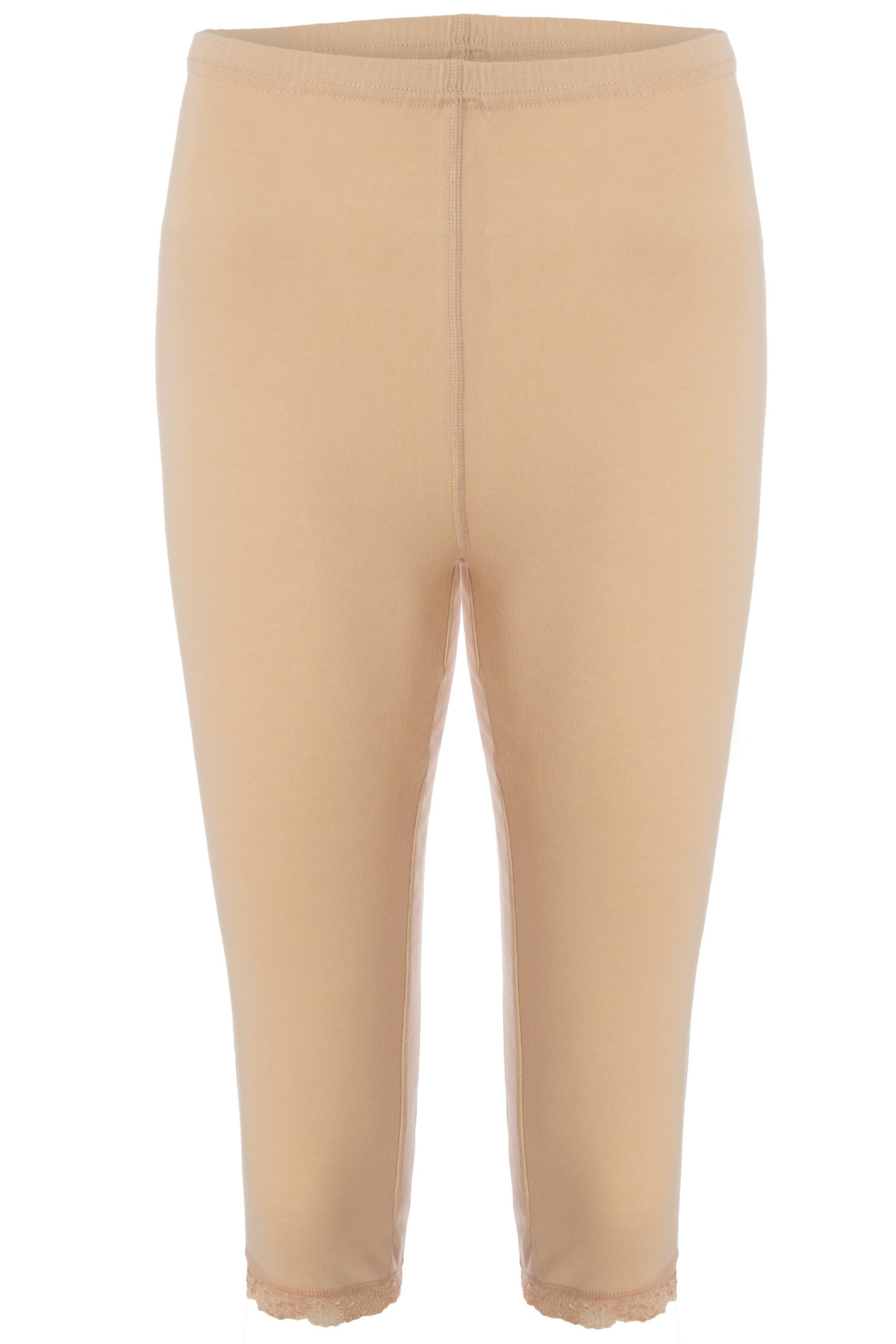 Women's 100% Cotton Lace Bermuda Capri Tan Tights 422