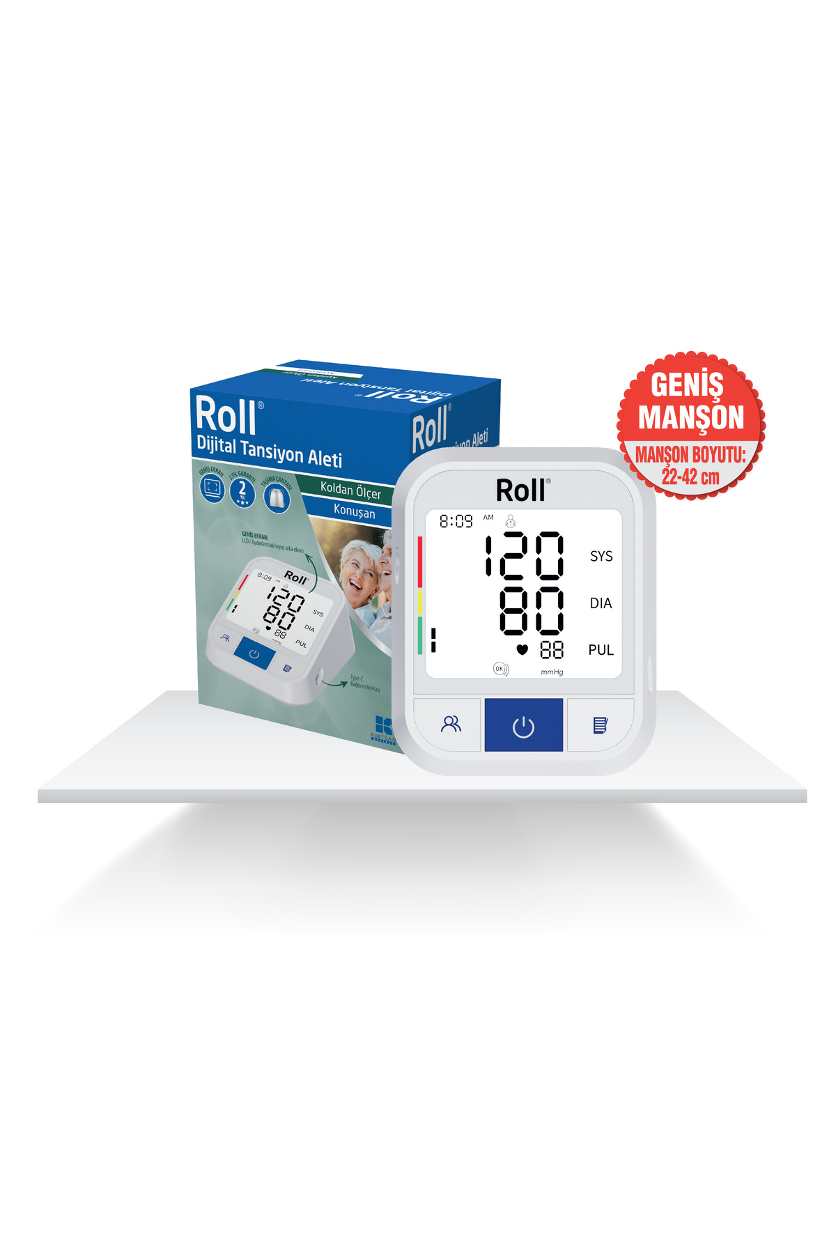 Roll Tansiyon Aleti Dijital Koldan Ölçer Konuşan