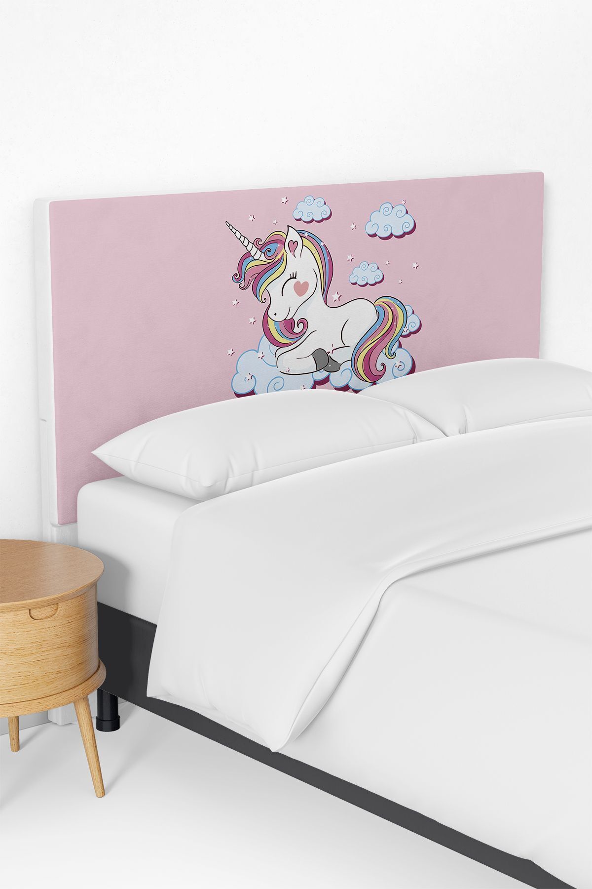 Talia Home Unicorn Desenli Çocuk Odası Yatak Baza Başlık Kılıfı TLABK-060