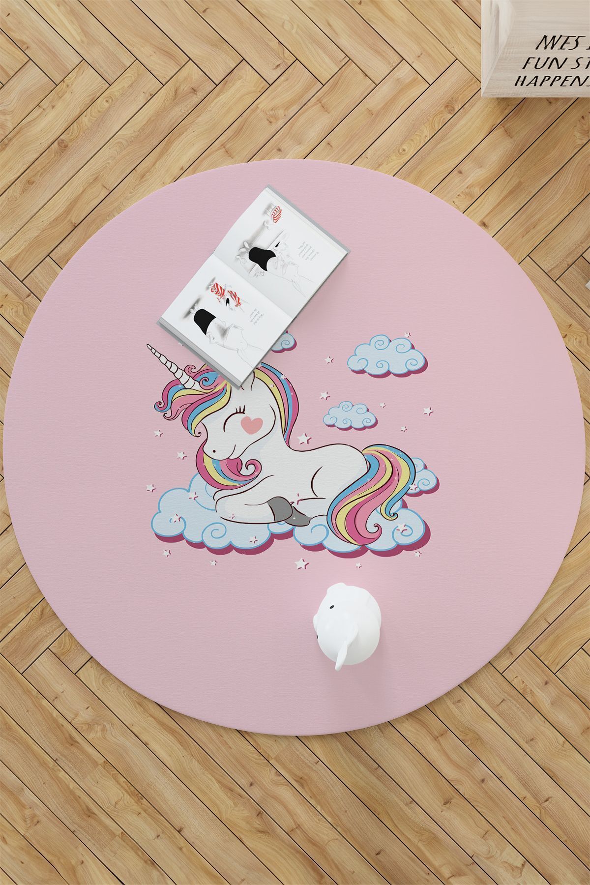 Homiko Unicornlu Yuvarlak Çocuk Halısı TLY-060 - Fiyatı, Yorumları