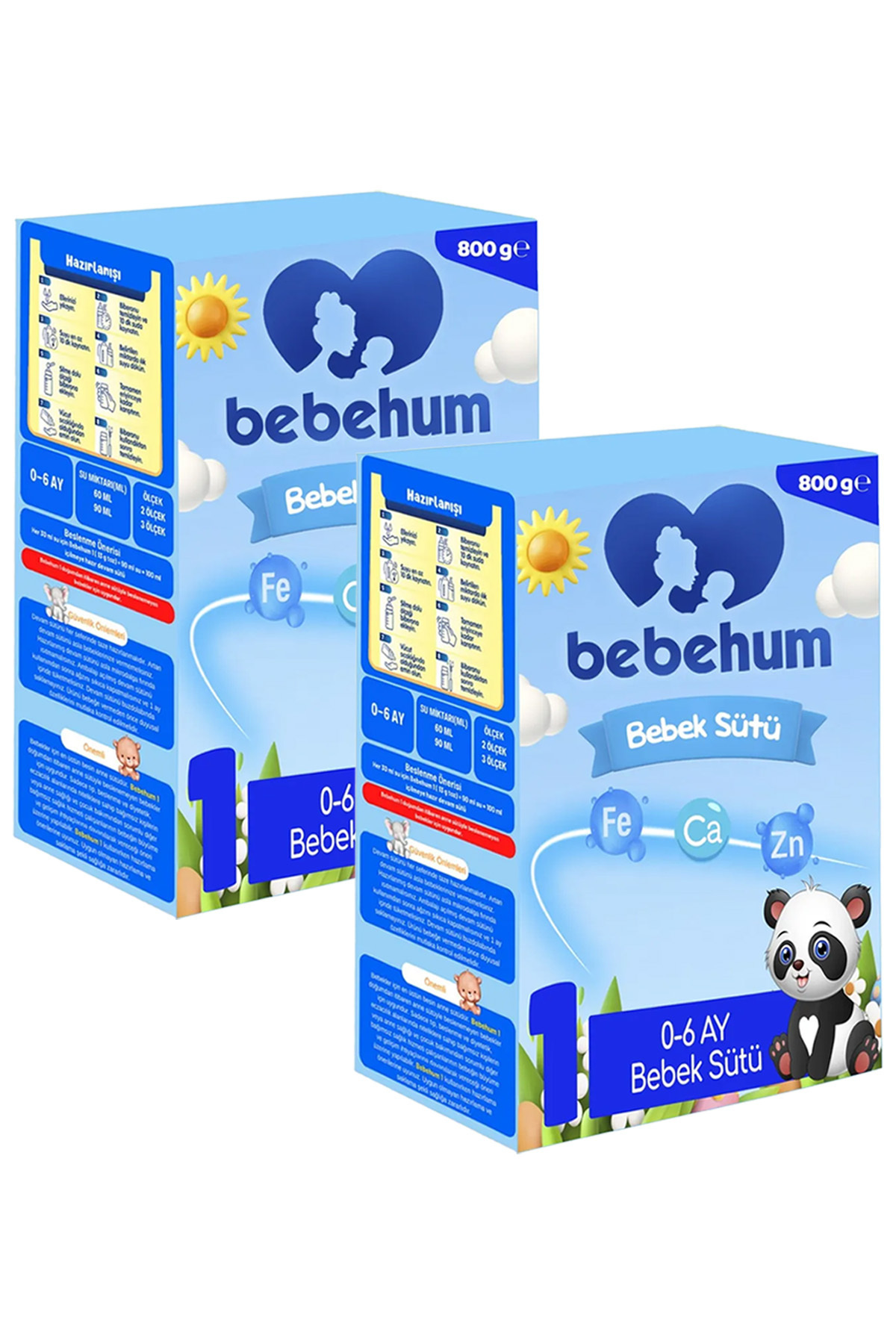 bebehum 1 No Bebek Sütü 0-6 Ay 800 gr x 2 Adet