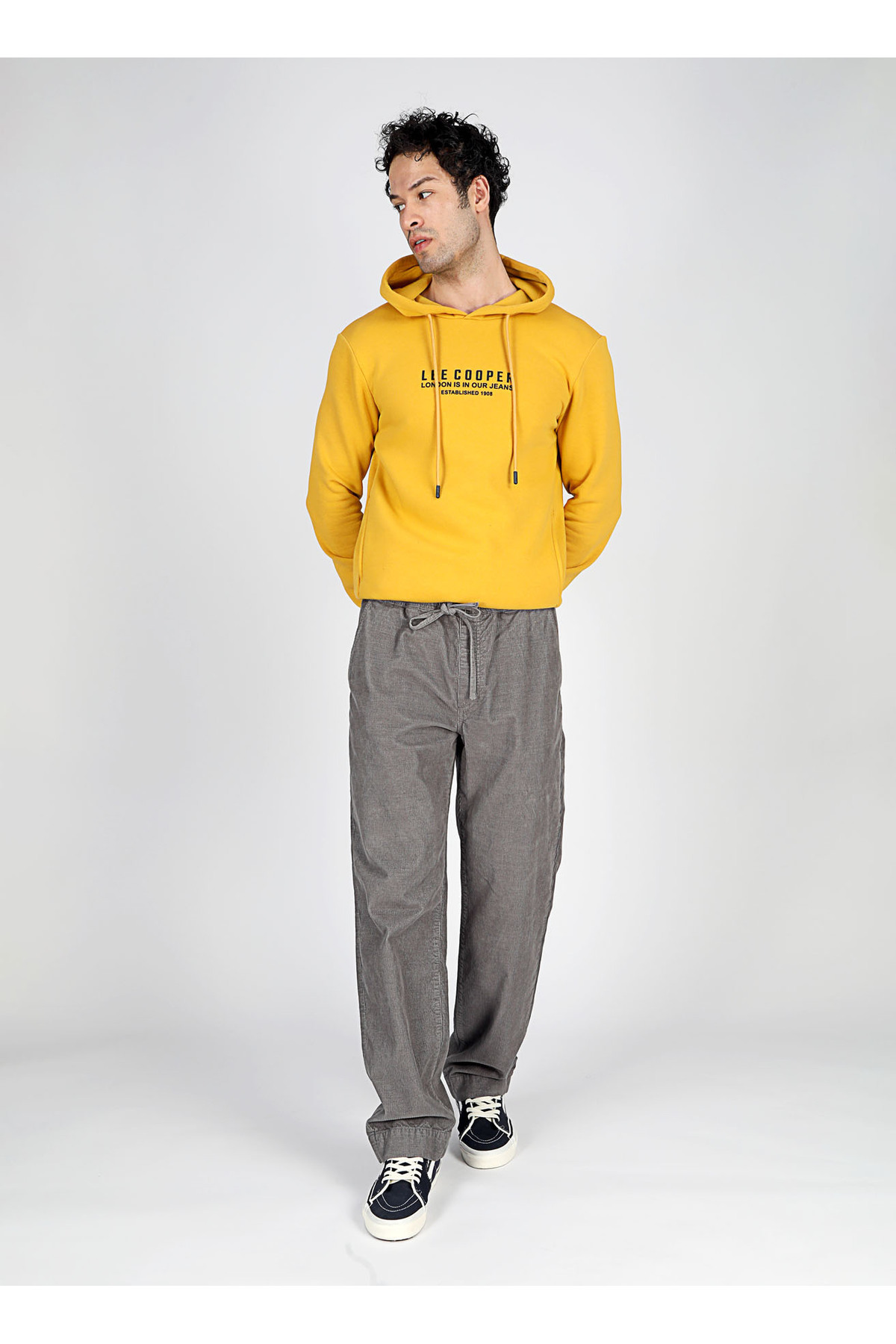 لی کوپر شلوار مردانه چینو کمر معمولی گشاد خاکستری 251 LCM 221006 آکسفورد خاکستری