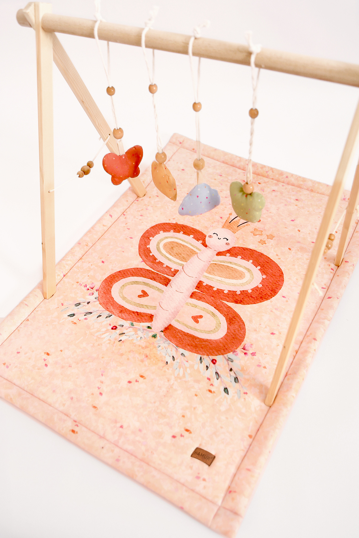 HAMUR Bebek Oyun Halısı Ahşap Oyun Matı Oyuncaklı Yenidoğan Aktivite Etkinlik Egzersiz Baby Gym Wings fotoğrafı 2 (önizleme)