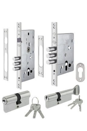İto Kilit KD2005 Monoblok Çelik Kapı Kilit Seti (Alt 2003K+ Üst 2004K)