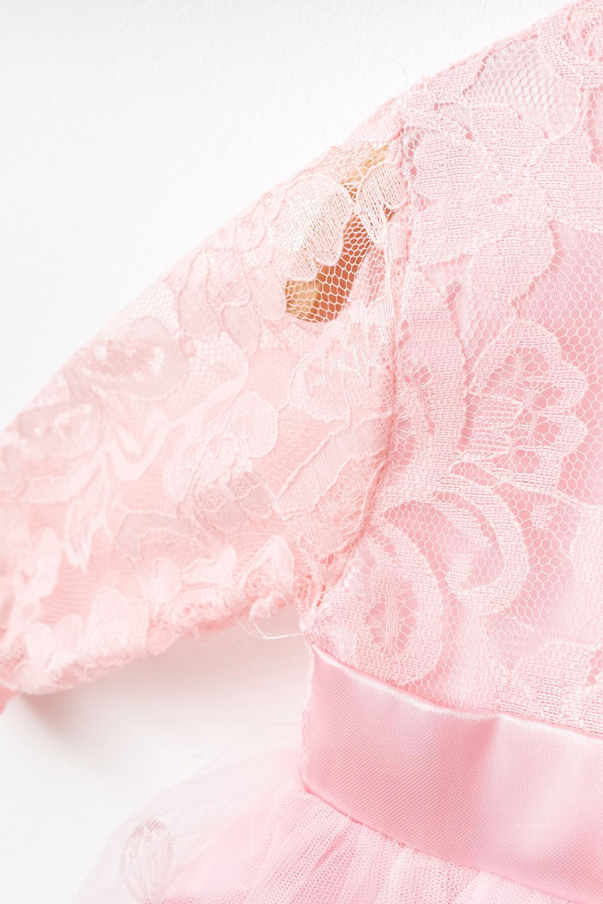 Petite Ponpon Baby Kız Bebek 0-6 Ay Gelinlik Elbise 5 Li Mevlütlük Set Uzun Kollu Fransız Dantelli Elbise fotoğrafı 4 (önizleme)