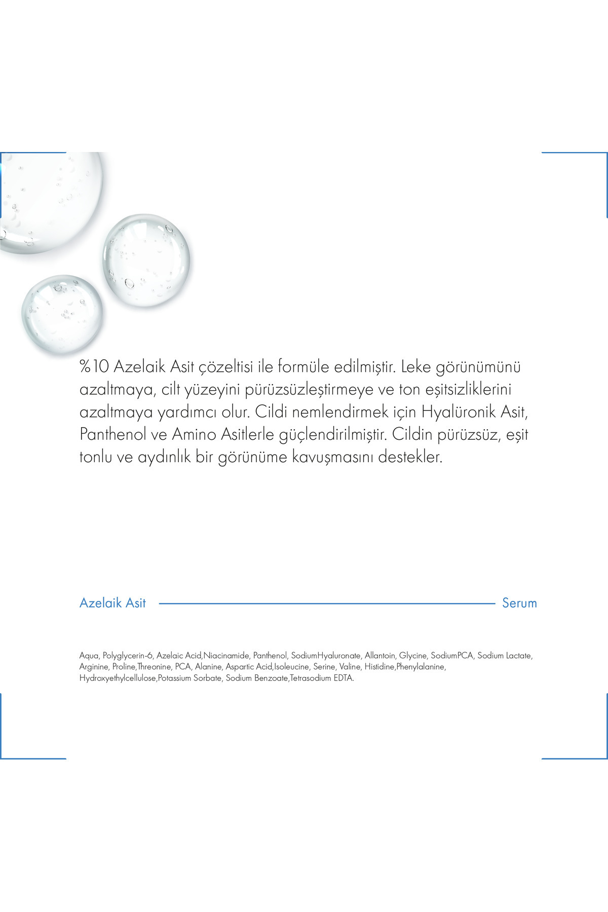 Azelaik Asit %10 Leke, Gözenek Karşıtı Aydınlatıcı Serum - Niacinamide, Hyaluronik Asit 30 ml — azelaikasitserum01 — تصویر 4 از 4