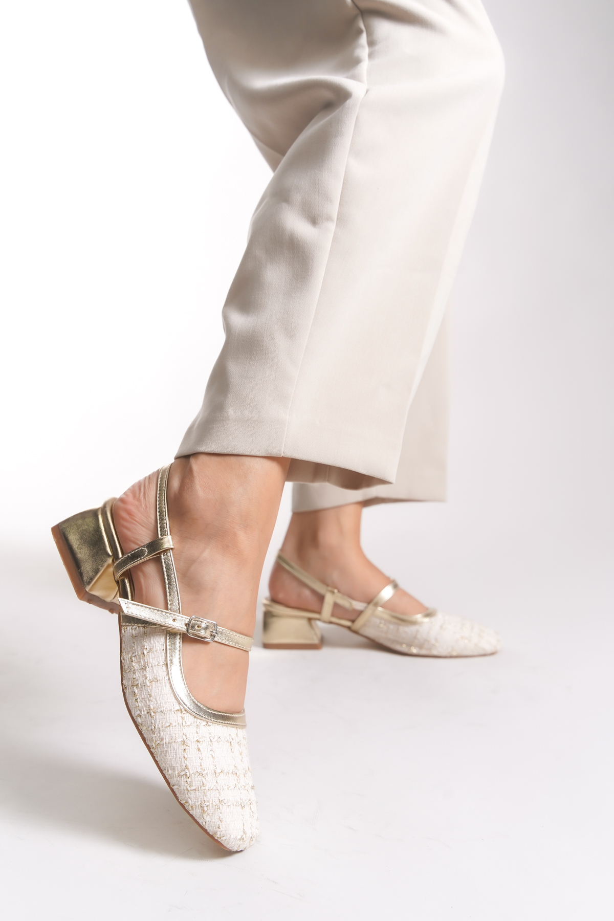 Riccon  Aanlarel Kadın Topuklu Ayakkabı 0012035 Bej - Görsel 3