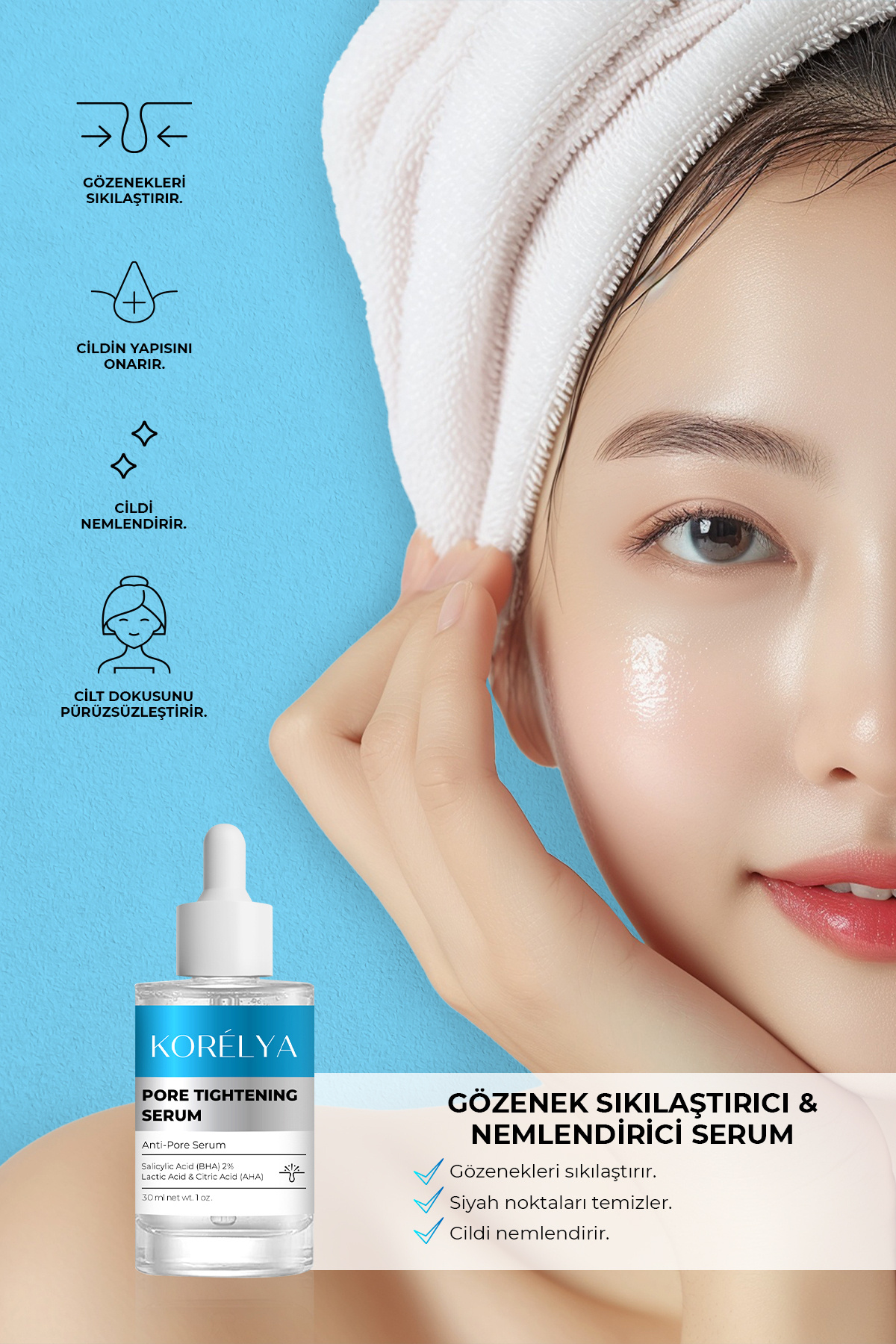 Gözenek Sıkılaştırıcı & Nemlendirici Serum 30 Ml — G-KRL — تصویر 3 از 5