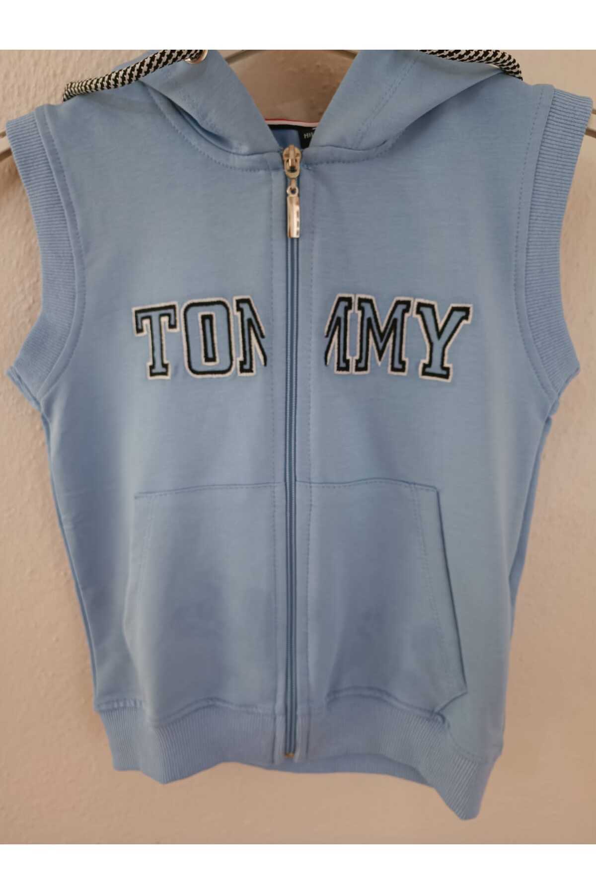 Autumn Hooded Unisex Children's Sports Vest with Pockets and Zipper