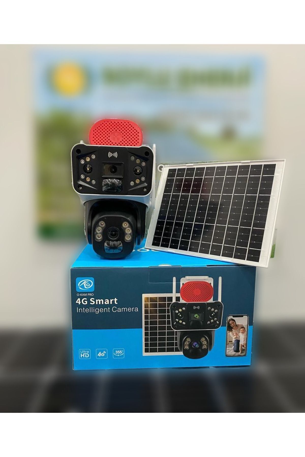 O-KAM Pro-3915 4g 6mp Dual Lens Güneş Panelli Solar Kamera