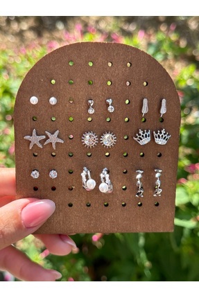 Roha Çelik Silver Sea Edition 9’lu Küpe seti