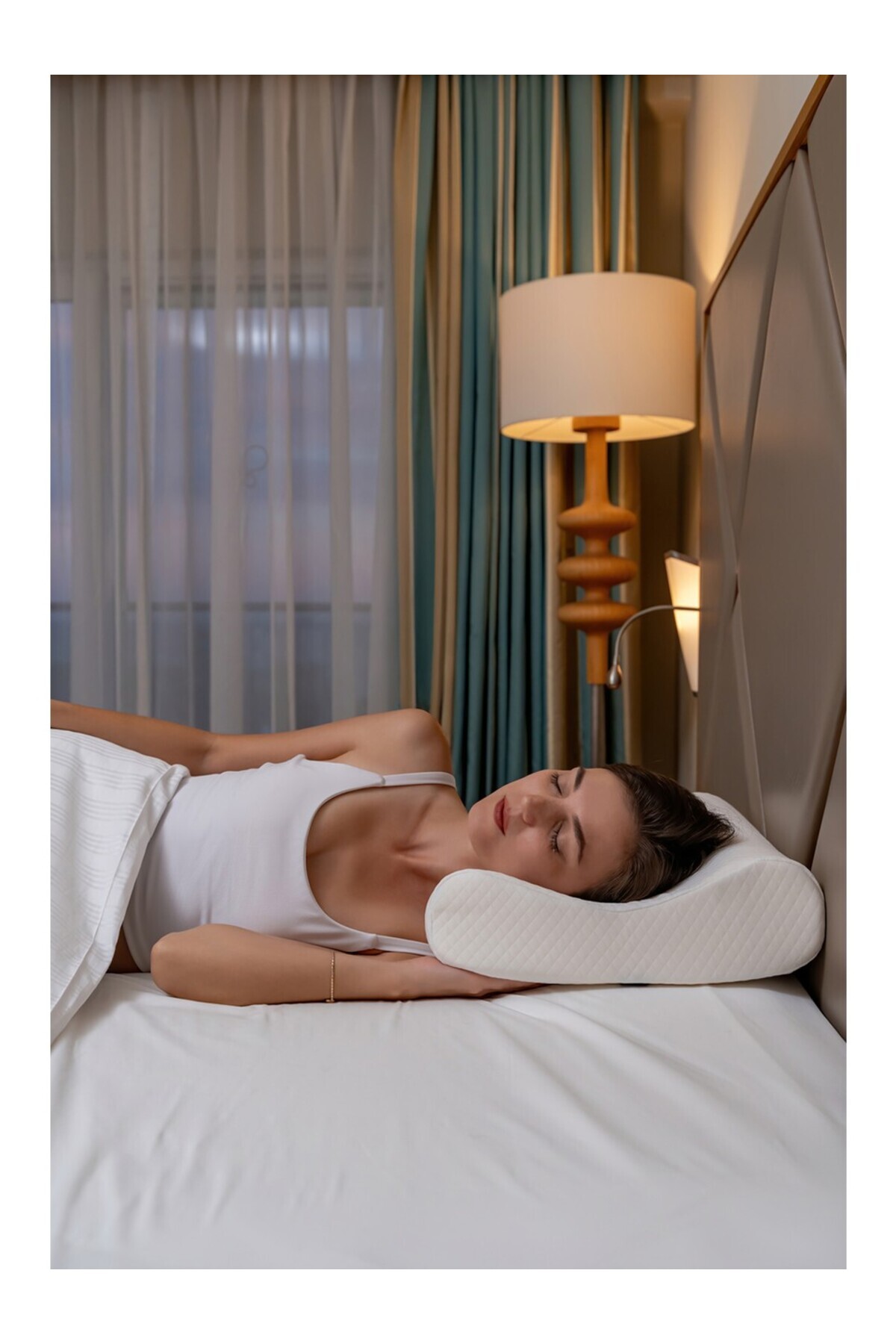 PİLLOWART Yüksek Boyun Destekli Ortopedik Yastık Çift Boyun Destekli Visco Yastık