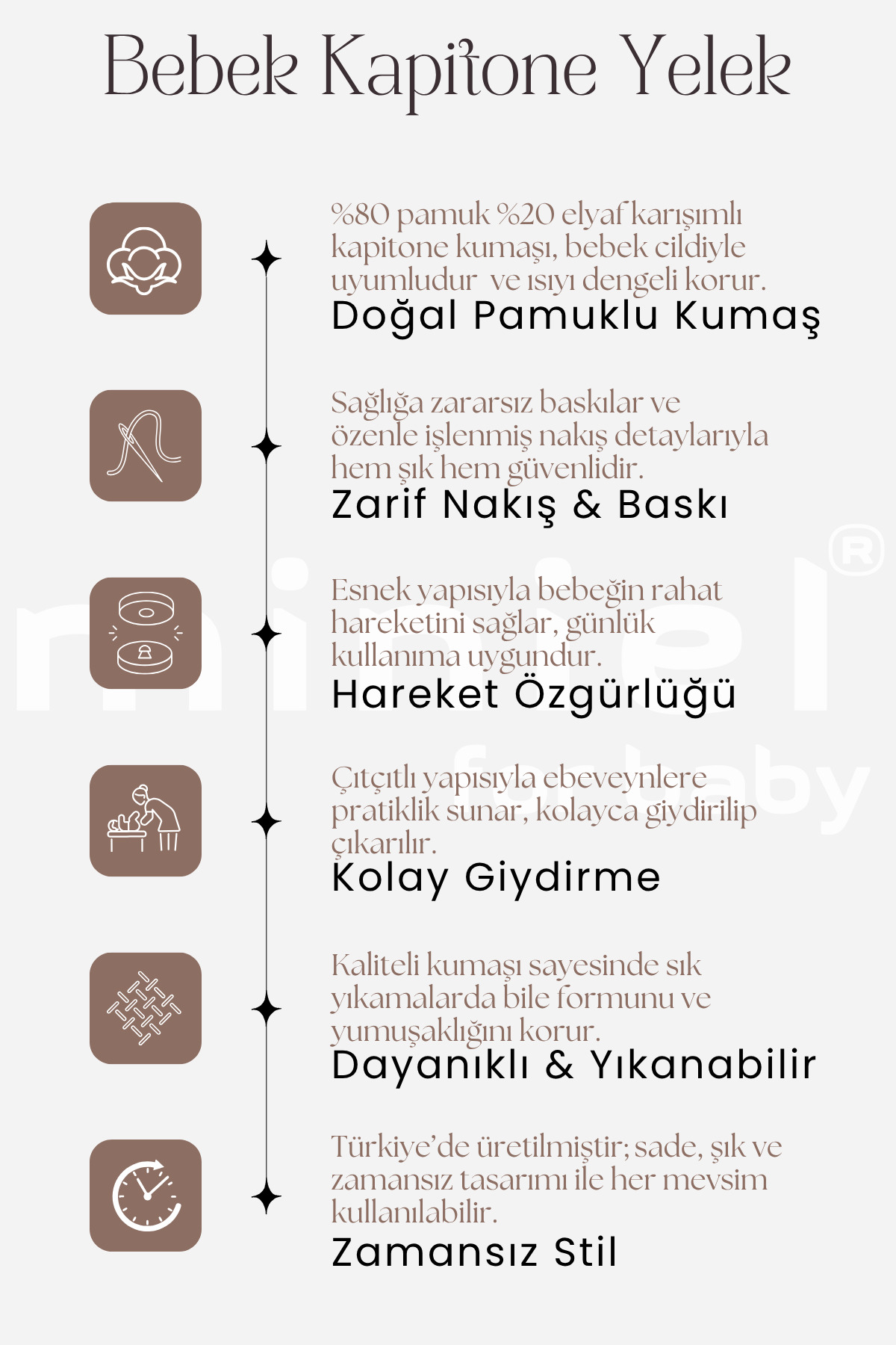 Miniel Kız Bebek Princess Baskılı Organik Pamuklu 3-6-9 Ay Kapitone Bebek Yelek fotoğrafı 2 (önizleme)