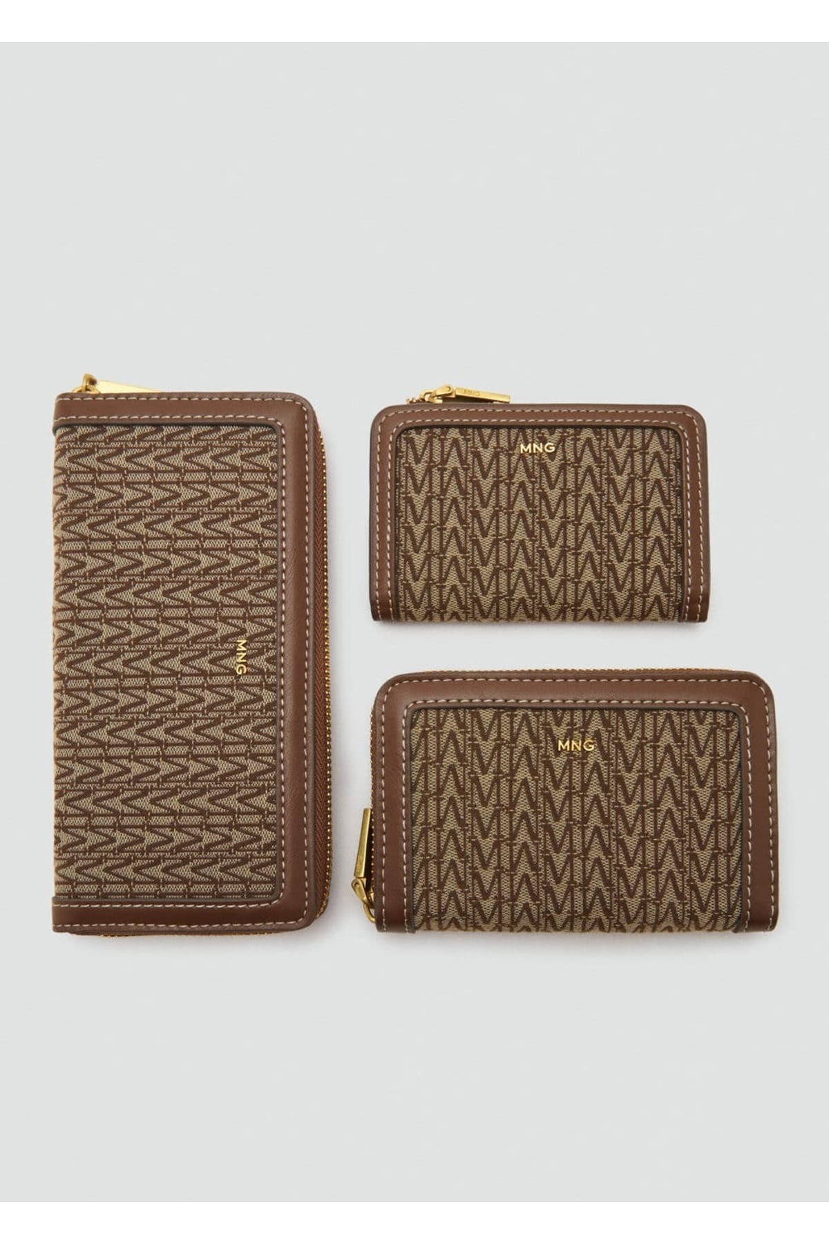 کیف پول ژاکارد طرح لوگو متوسط MANGO