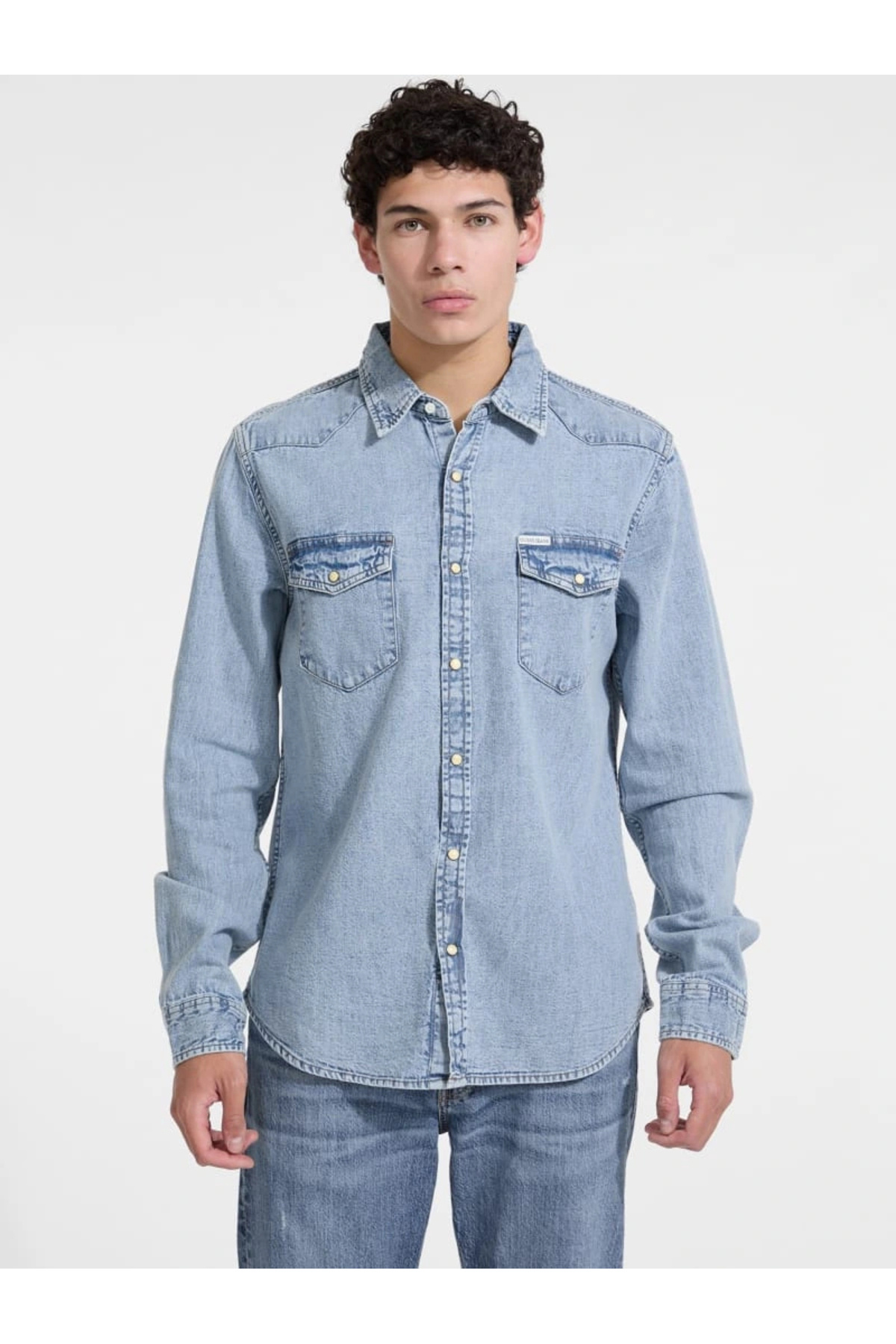 گس پیراهن جین مردانه Gj Slim Ls با تناسب منظم آبی M5RH55D5M82-GJER