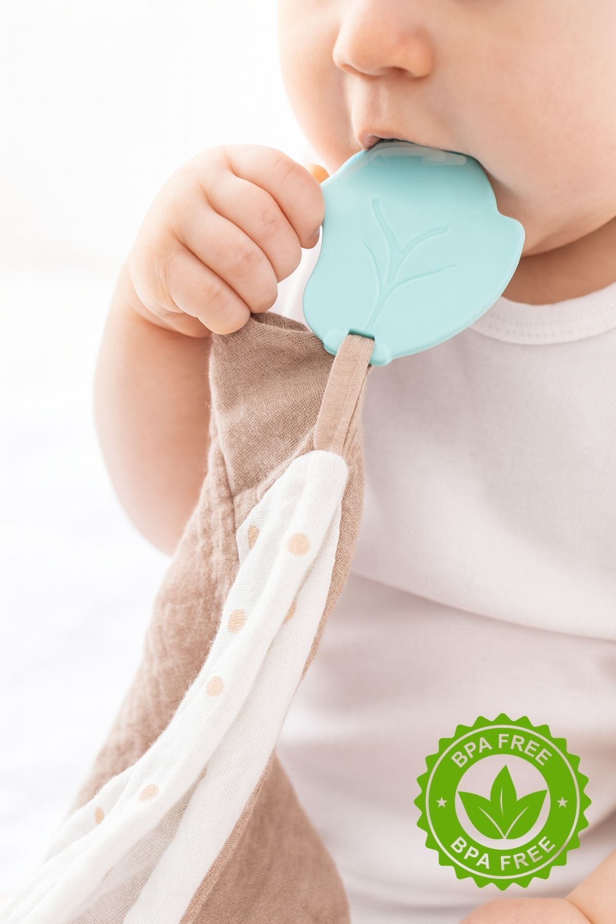 Bebekevi Diş Kaşıyıcılı %100 Pamuk Müslin Uyku Arkadaşı fotoğrafı 2 (önizleme)