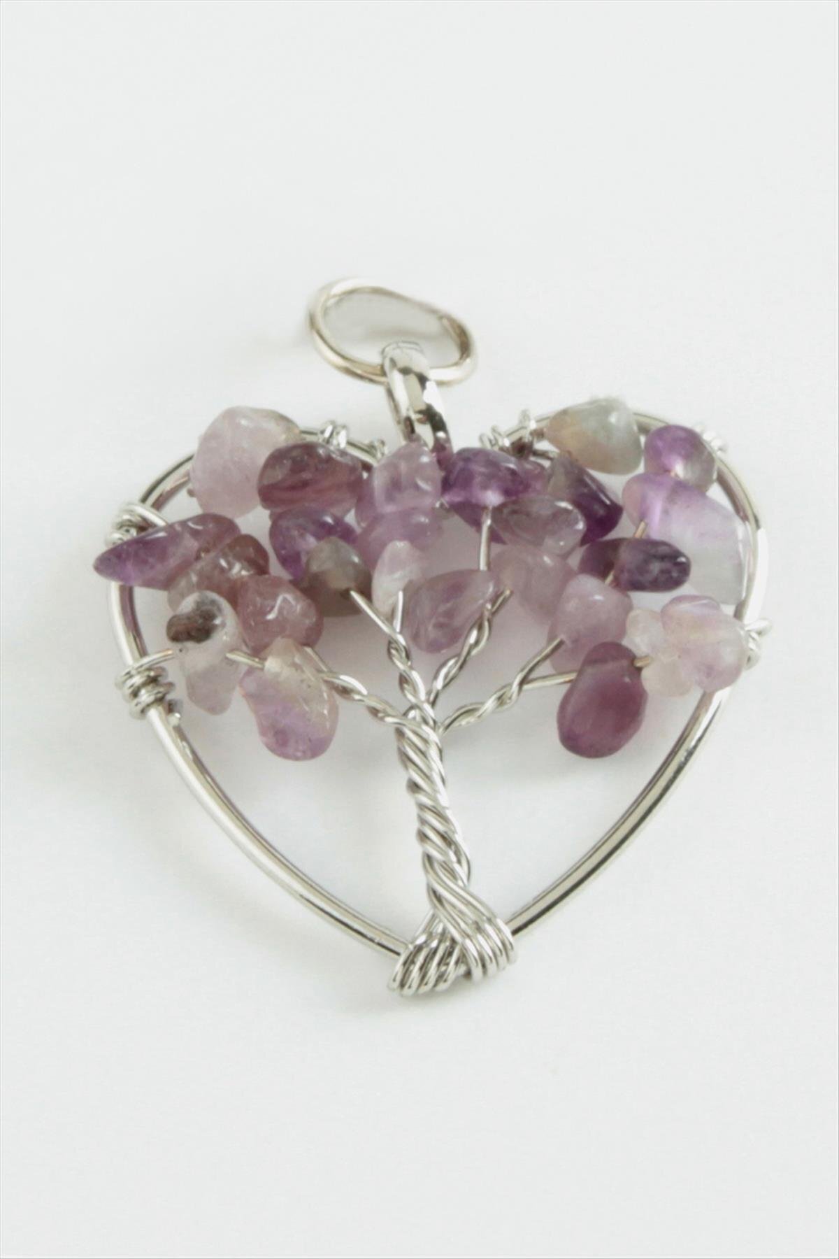 fantastik store Ametist Kalp Doğaltaş Kolye Ucu