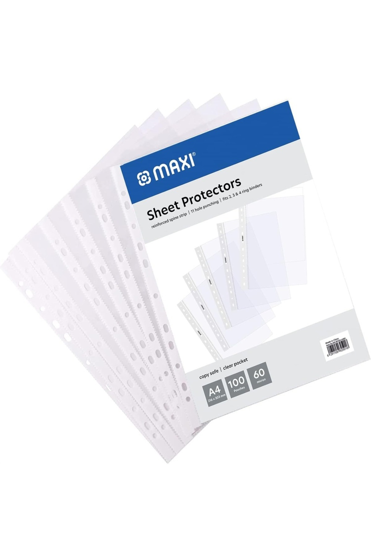 MAXİ Clear Sheet Protectors 100-Pack – Transparent, Durable, Standard ...