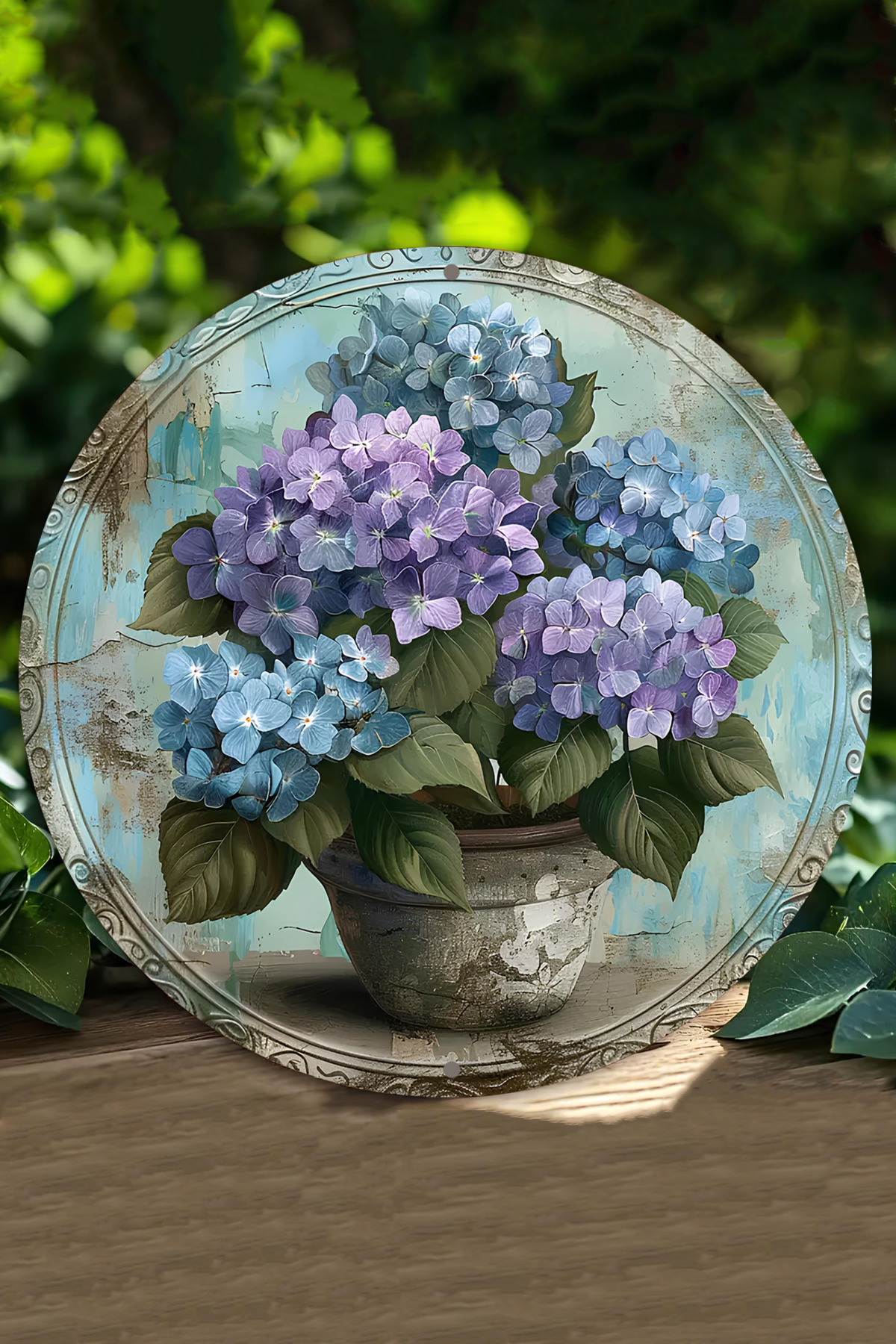 Hydrangea Flower UV Print 3D visual MDF Wall Ornament – 33x33 cm & 20x20 cm DT178