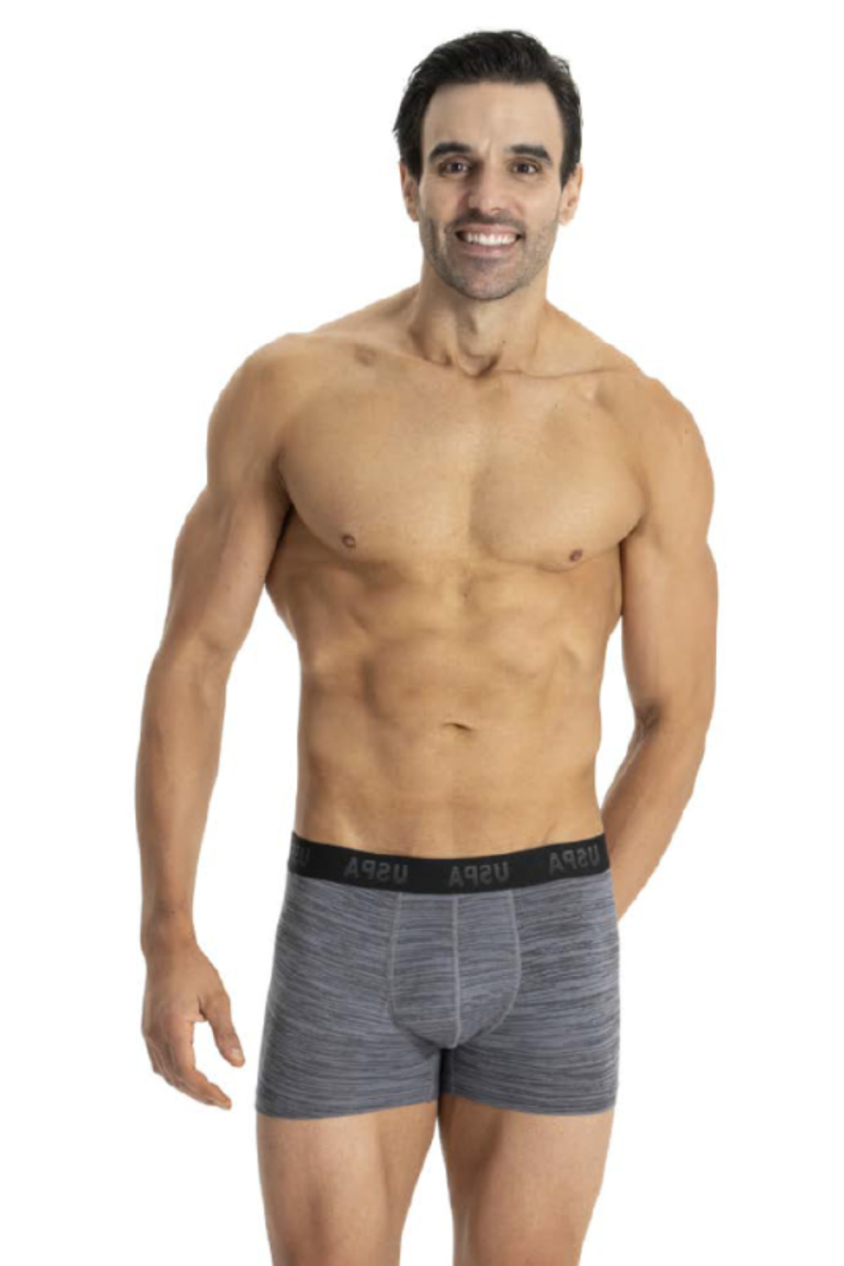 U.S. Polo Assn. Erkek, USPA, Lisanslı, Antrasit-Siyah-Baskılı 3'lü Boxer