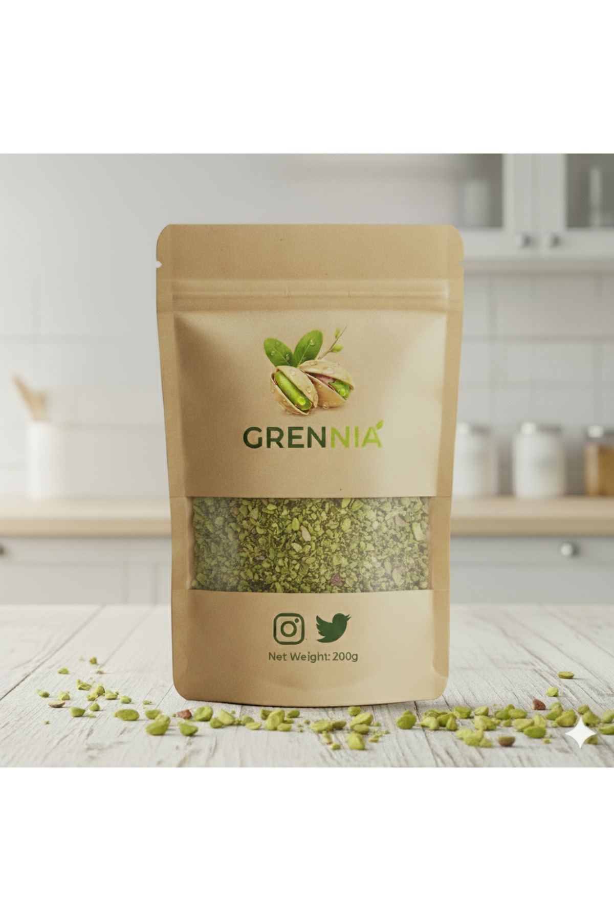 GRENNİA 2 AL 1 ÖDE AZ ÇEKİLMİŞ FISTIK İÇİ BAKLAVALIK(BOZ İÇTEN) 100 GR