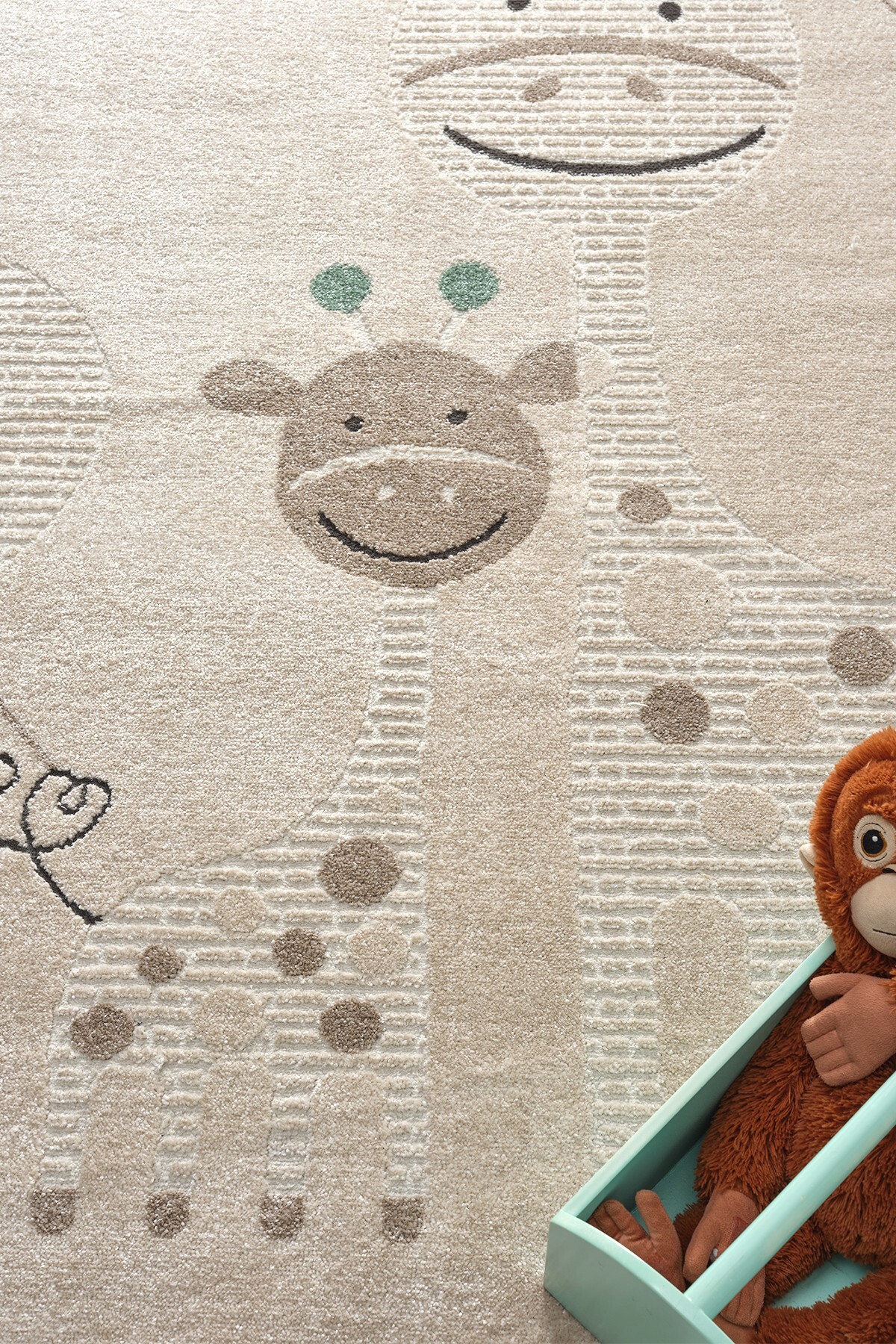 Eliz Home Yumuşak Dokuma Halı Zürafa Figürlü Leke Tutmaz Bebek Odası Çocuk Odası Genç Odası Halısı ZÜRAFA fotoğrafı 3 (önizleme)