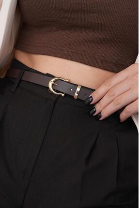 Desre Moda Kahverengi/Gold Tokalı Kadın Kemer Pantolon kemeri Kot Kemeri Ceke...