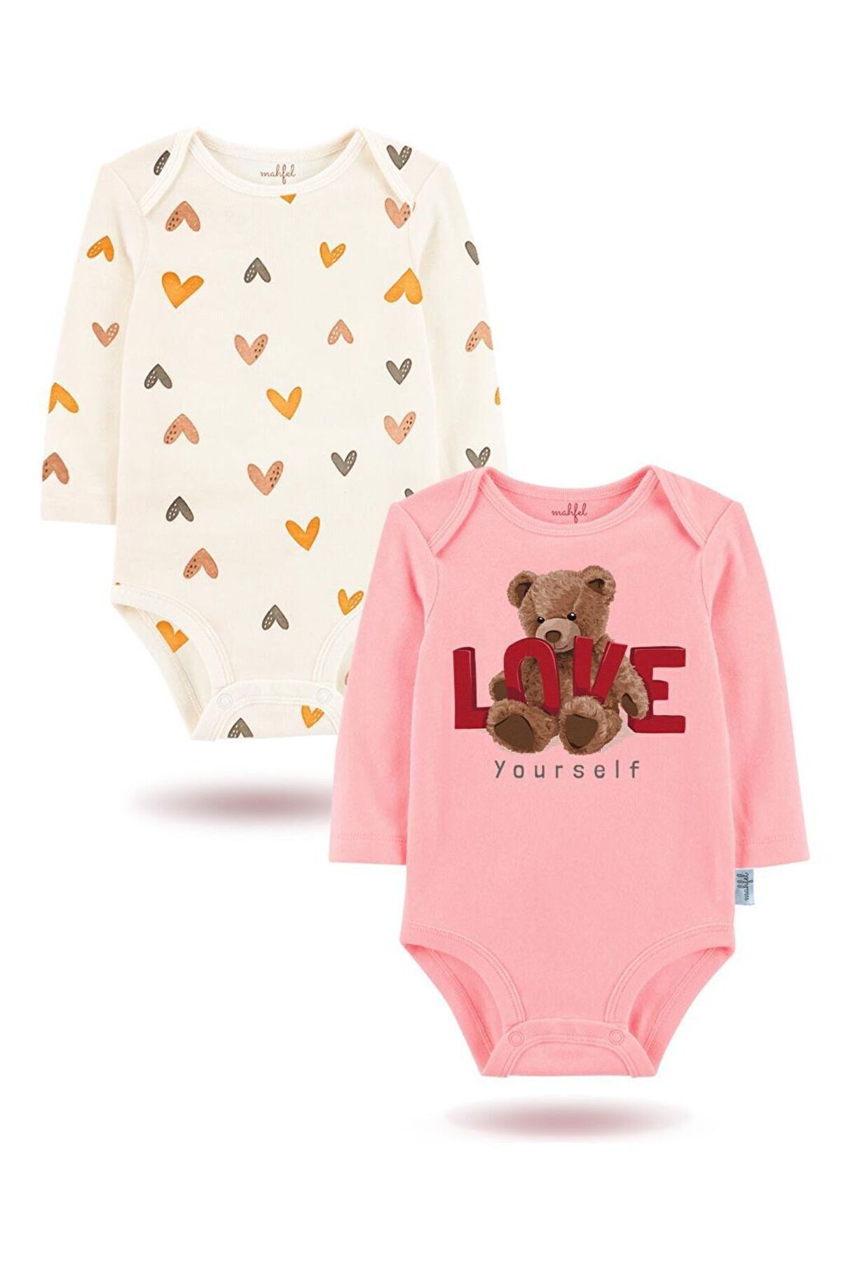 LC Waikiki " LOVE YOURSELF "Baskılı Uzun Kollu Unisex Bebek Çıtçıtlı Body