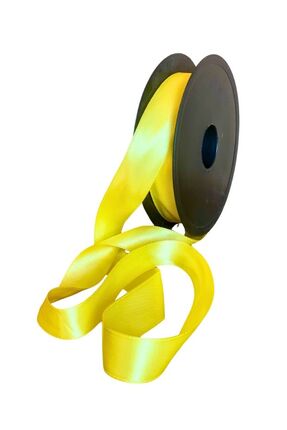 EL İŞİ DİY CRAFT Sarı Saten Kumaş Kurdele 2,5 Cm X 35 M Hediye Paketleme Kına...