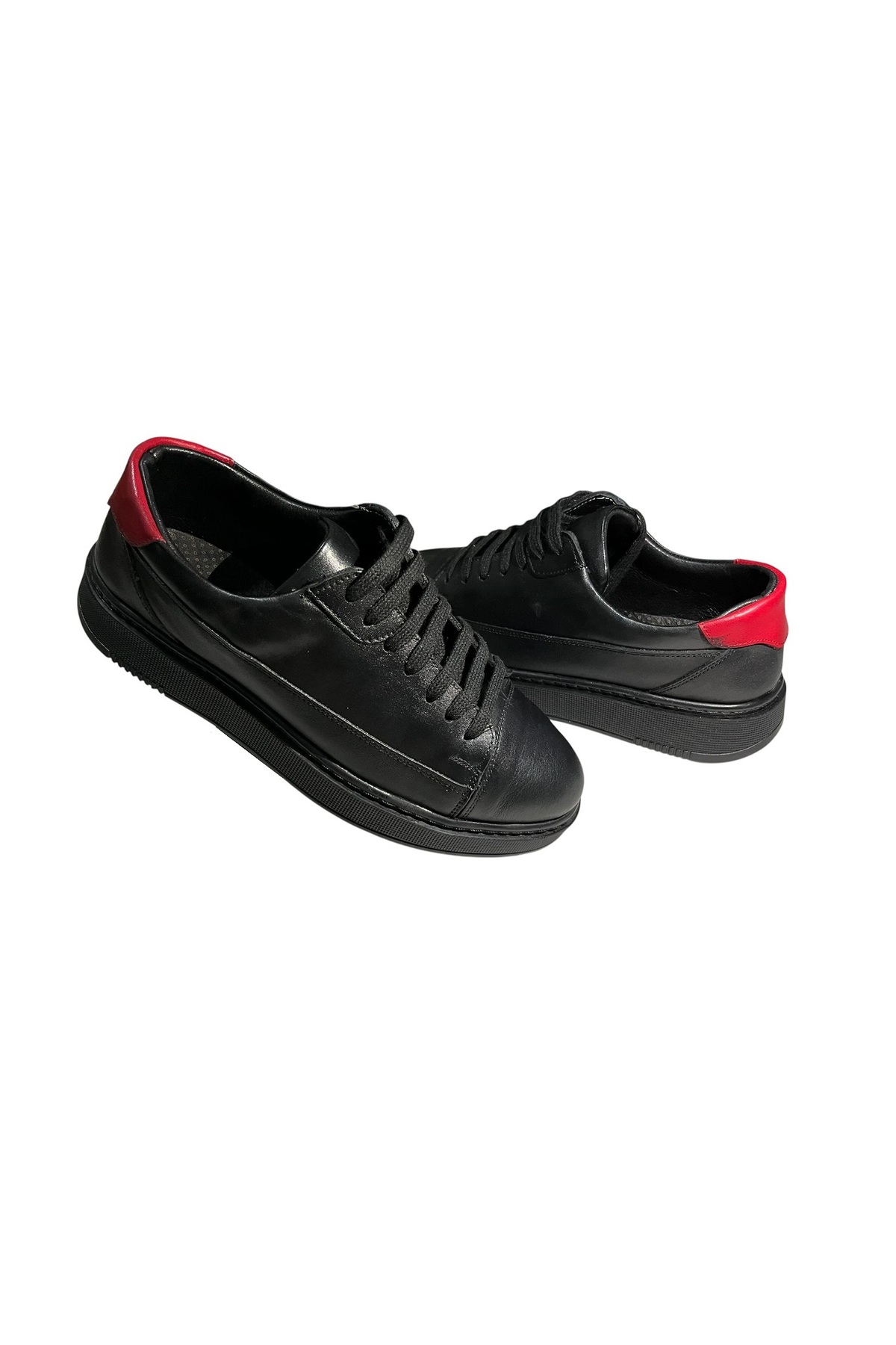 JS  Erkek % 100 Hakiki Deri , Sneaker Ortapedik Ayakkabı Casual Siyah - Görsel 2