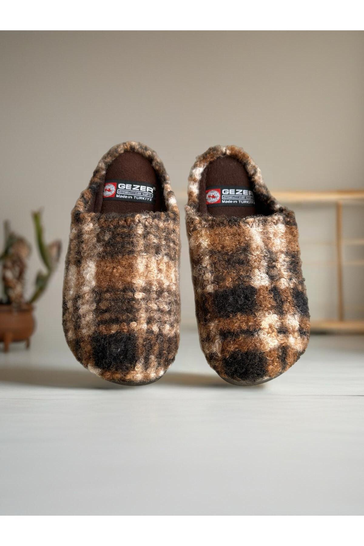 GEZER Erkek Ev Terliği Keçe Havlu Yumuşak