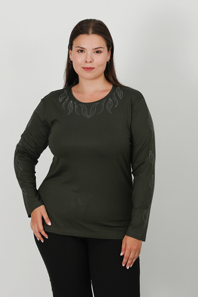 Lanze Taş Baskı Penye Bluz