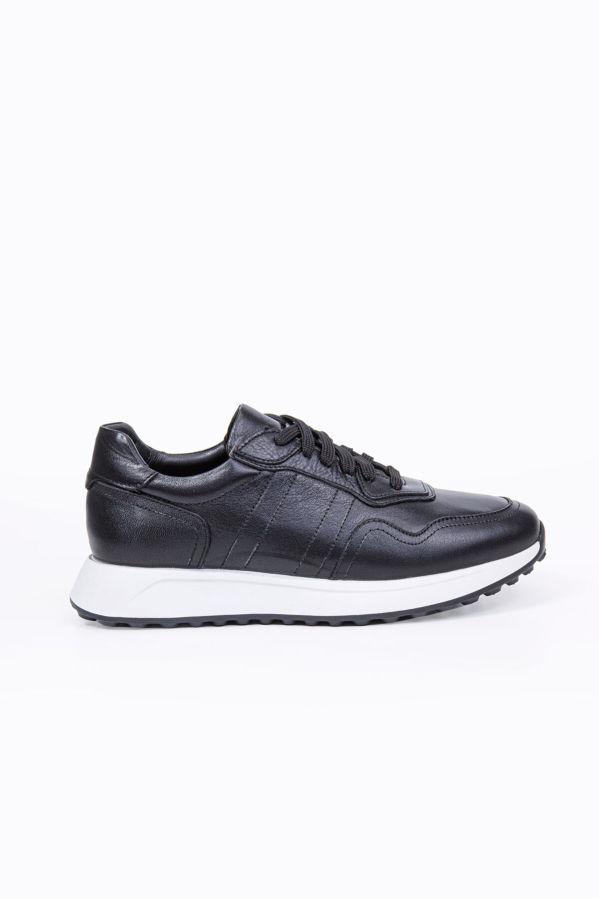 Vantaggio Savio Siyah Bağcıklı %100 Hakiki Deri Erkek Sneaker