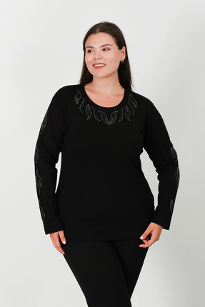 Lanze Taş Baskı Penye Bluz