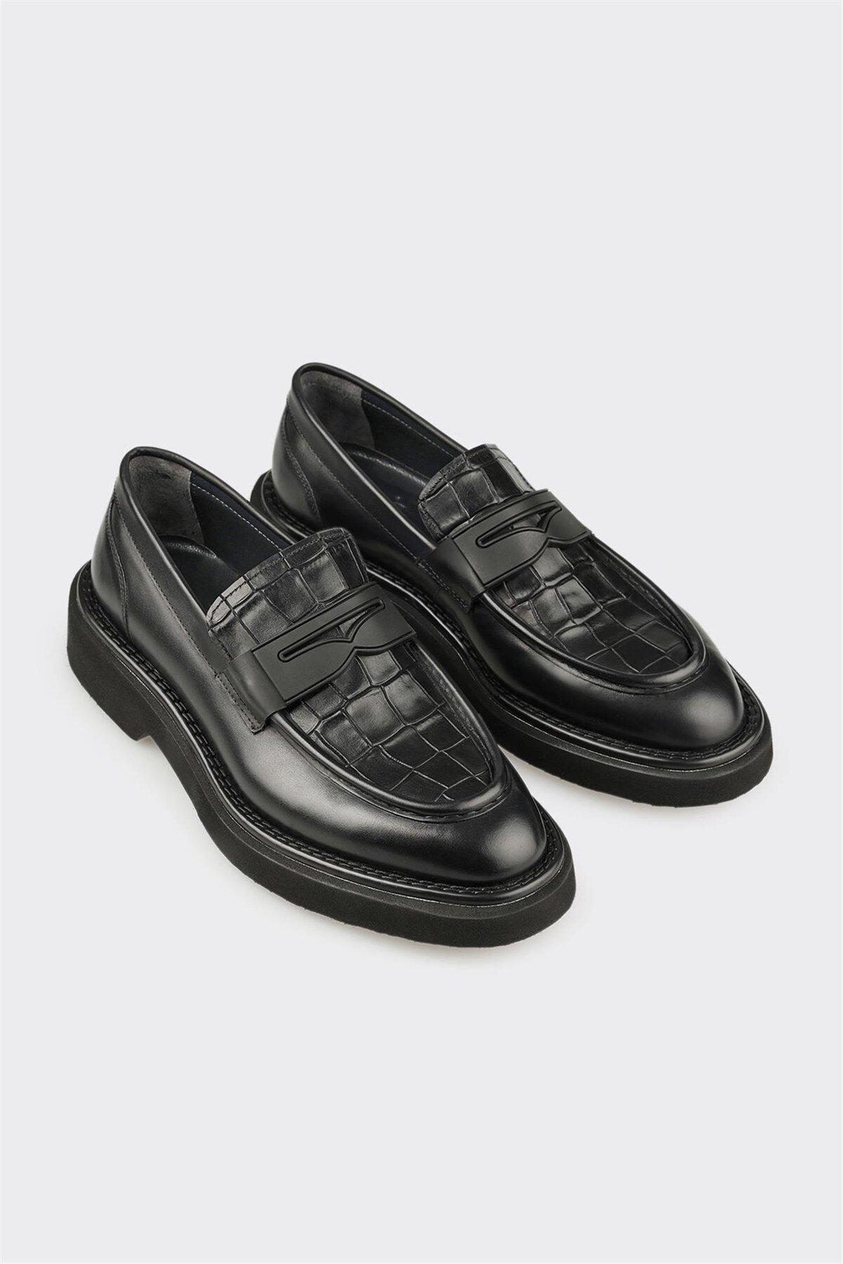Elle Shoes Siyah Deri Erkek Günlük Ayakkabı görsel 2