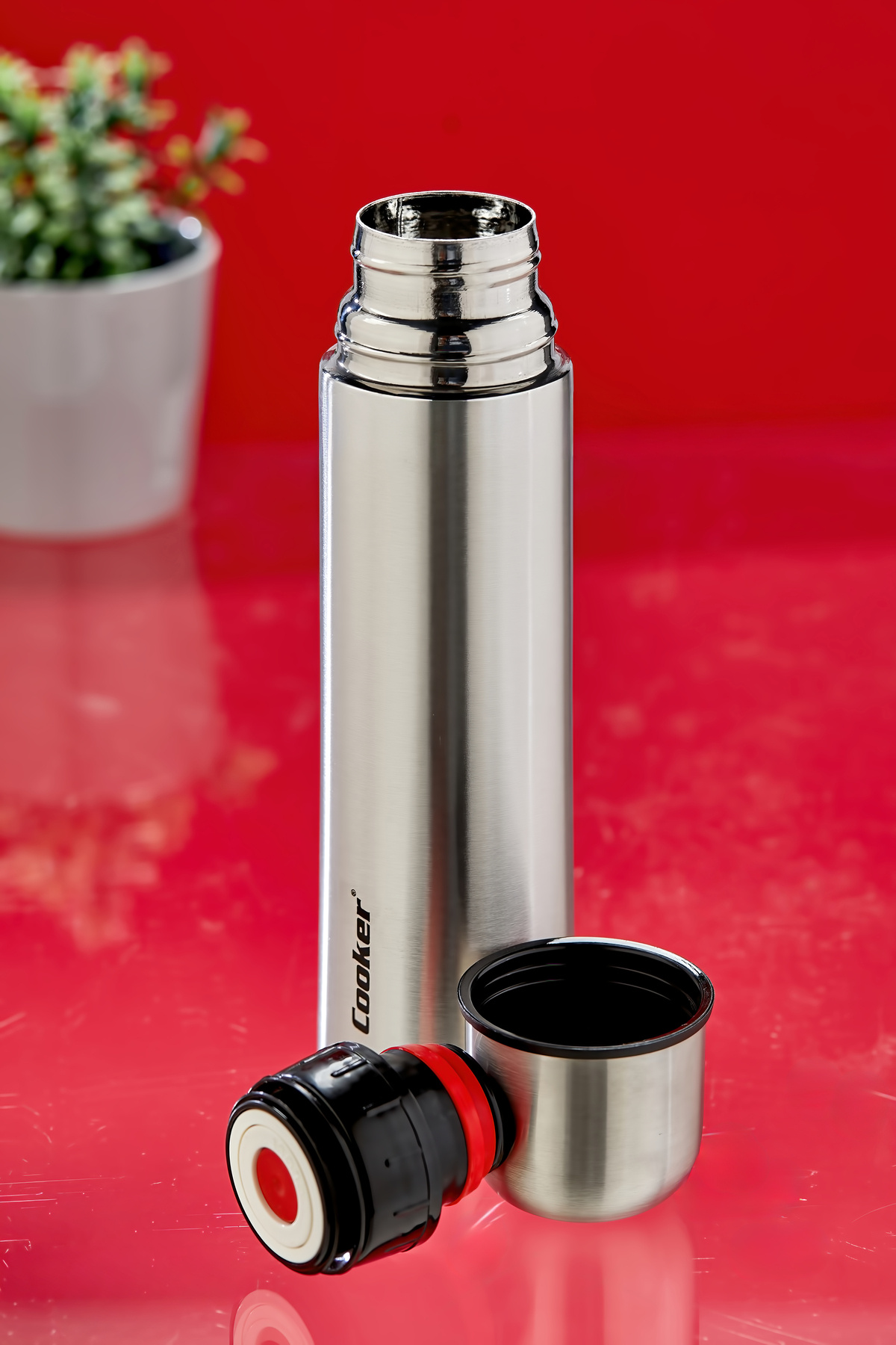 Cooker 0.50 LT Paslanmaz Çelik Termos Ofis Piknik Mama Termosu fotoğrafı 2 (önizleme)