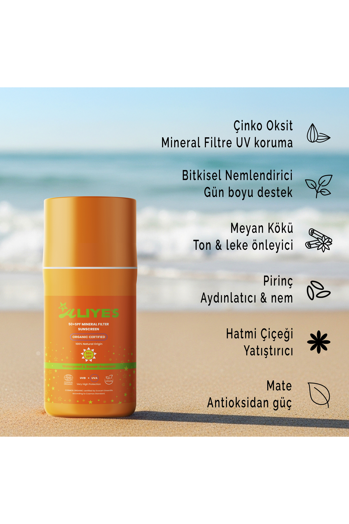 Aliyes Organik Güneş Kremi & Gece Yağı Seti – Hediye Mıknatıslı Kutu + Plaj Çantası — ALIYES Premium 001 — تصویر 8 از 9