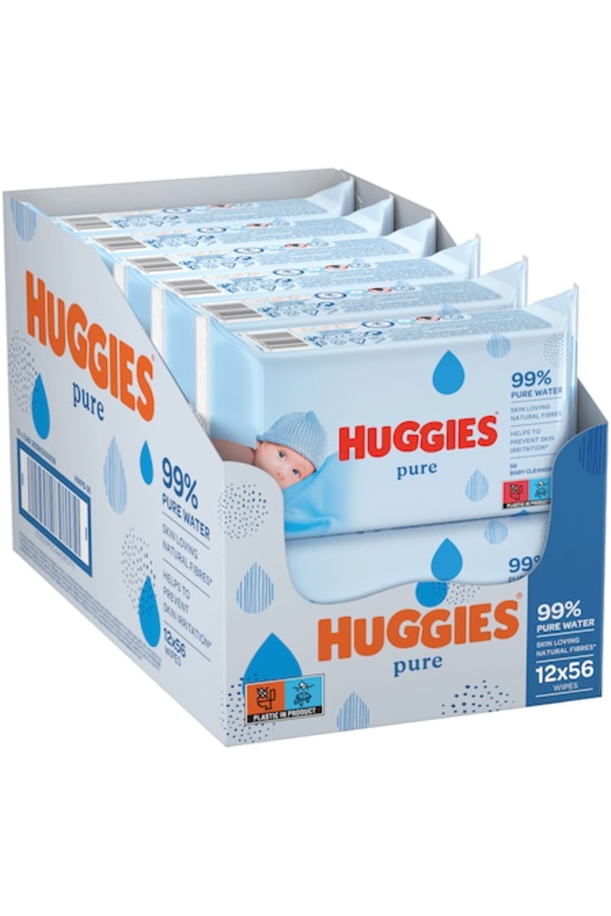 Huggies Șervețele umede Pure, pachete de 12 x 56, 672 bucăți