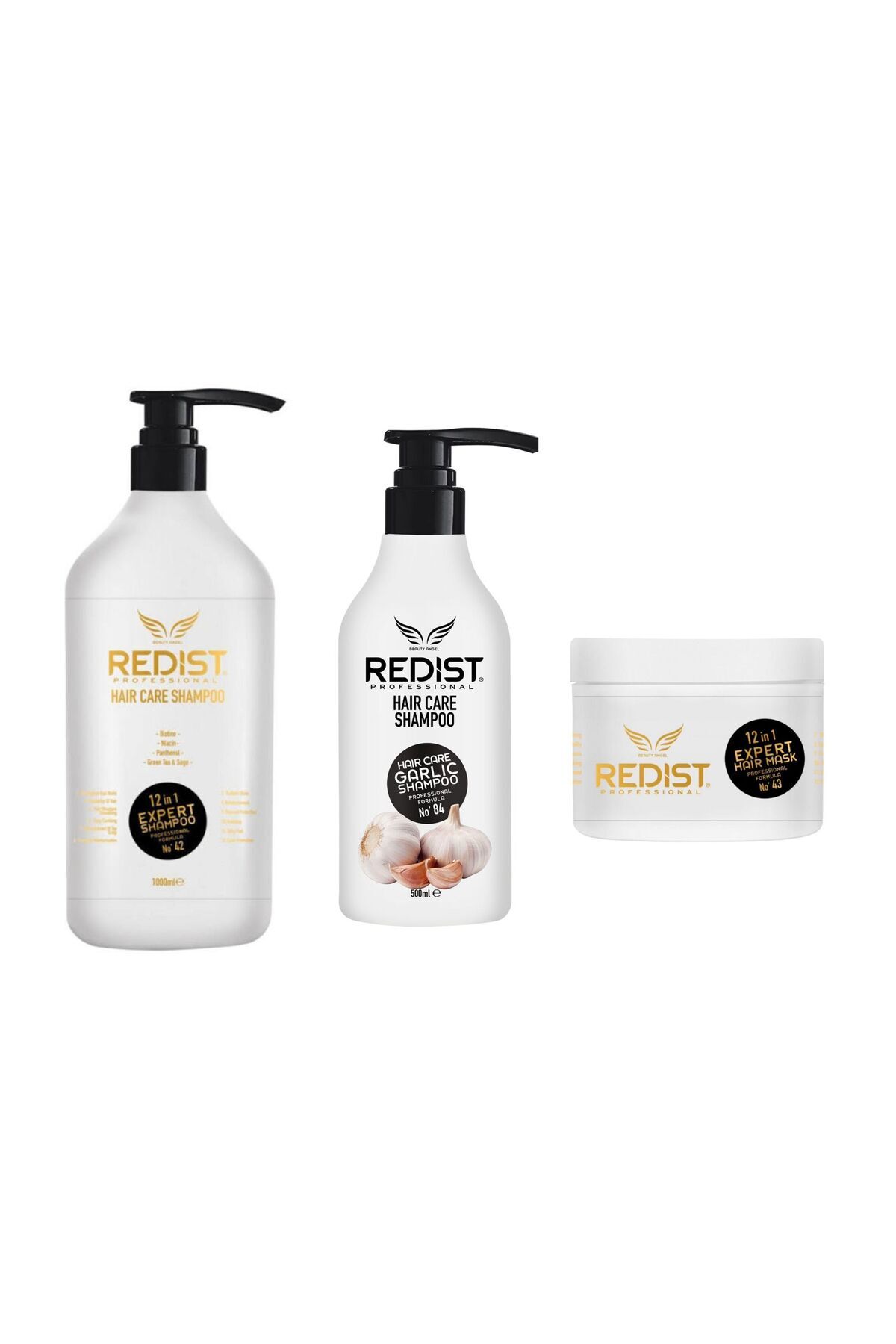 Redist Pachet :Sampon 12 in 1 Expert 1000 ml,Sampon cu usturoi 500 ml si Masca 12 in 1 Expert 500 ml