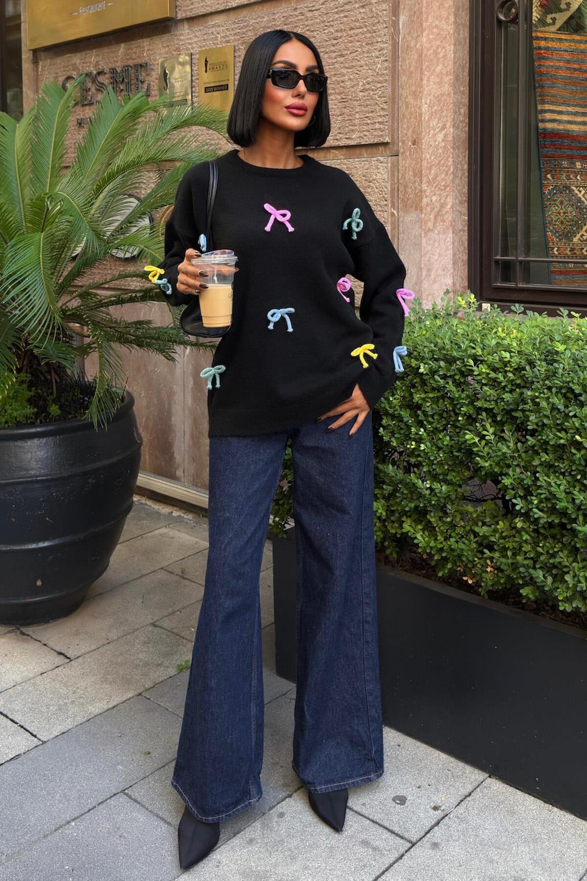 Lijuri Кольоровий светр з бантиком 1372