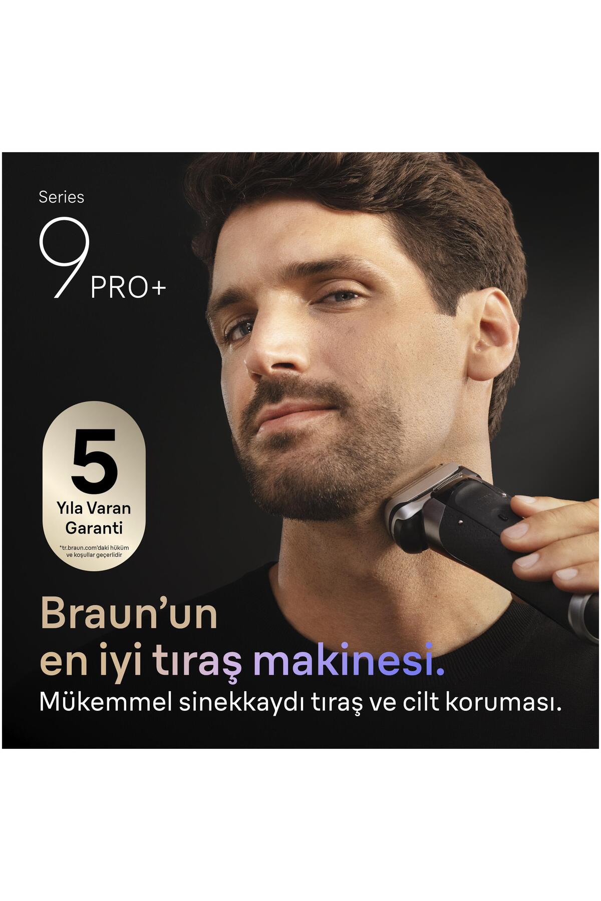 ماشین اصلاح برقی سری 9 PRO+، مناسب برای استفاده خشک و مرطوب، همراه با پایه شارژ، مدل 9615S