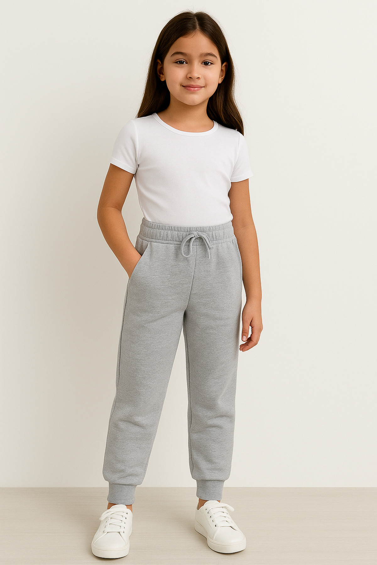 girls Elastic Waist 100% Cotton Kids Jogger Joggers