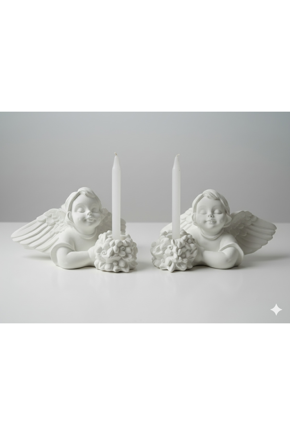 Hobiuniverse Taş Tozu Melek Mumluk Biblo Boyama Seti | Boya ve Fırça Dahil Dekorasyon Seti