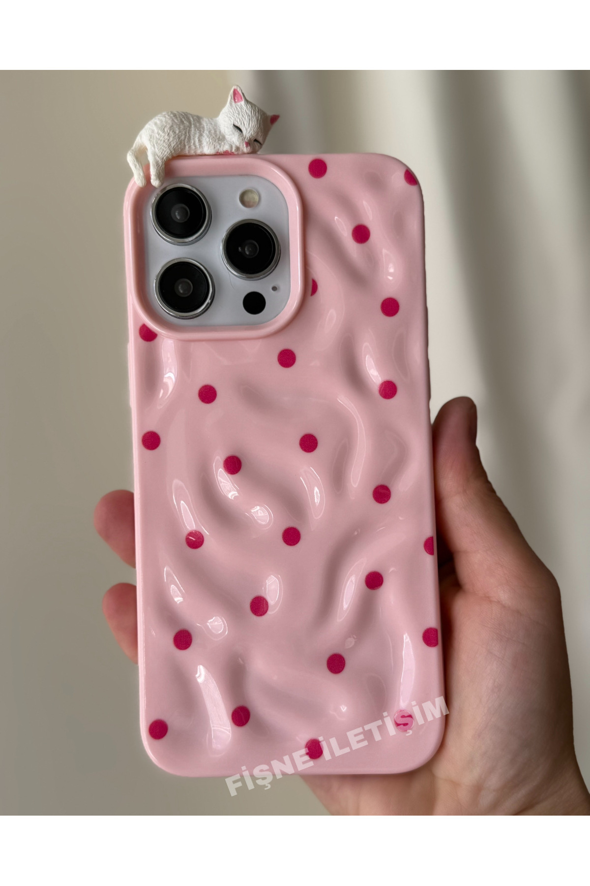FİŞNEİLETİŞİM İPHONE 16 PROMAX UYUMLU 3D KEDİCİKLİ KILIF