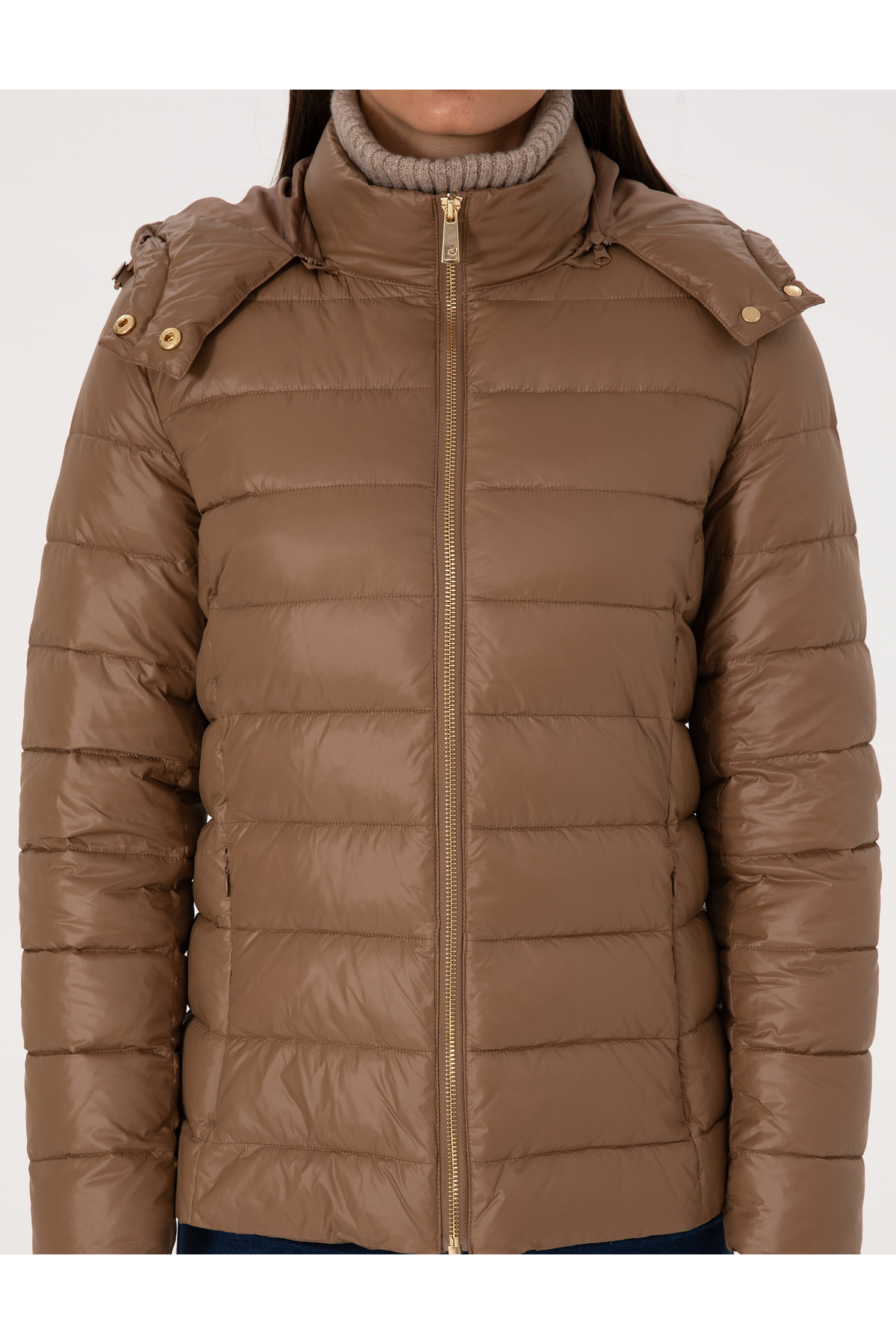 Pierre Cardin  Camel Çıkarılabilir Kapüşonlu Mont 50314169-VR015 - Görsel 7