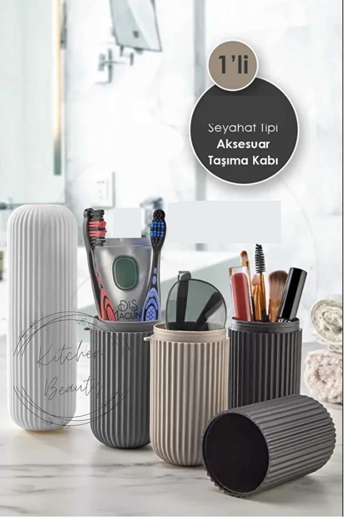 Kitchen Live Pratik Seyahat Tipi Diş Macun Fırça Saklama Ve Taşıma Kabı Diş Fırçalık