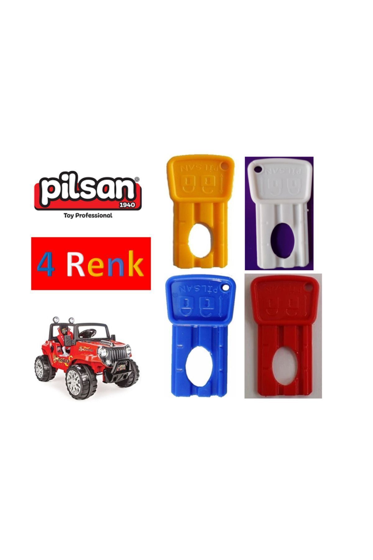 Goplast Premium Akülü Araba Kartlı Kontak Anahtar Anahtarı (4 renk - 4 adet ) pil-san uyumlu